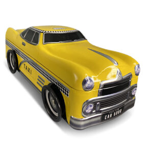 Geschenkdose: Taxi mit drehbaren Rädern