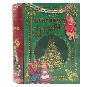 Weihnachtsdose: Große Buchdose Night Before Christmas - aufwändig geprägt und bedruckt.