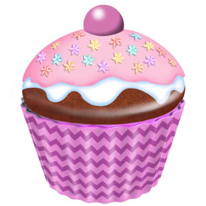 Aufbewahrungsdose: Cupcake groß Blumen