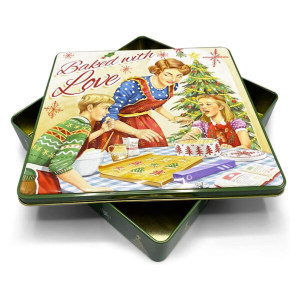 Geschenkdose mit Aufschrift "Baked with Love" im Retro-Look mit vielen Details – Bild 3