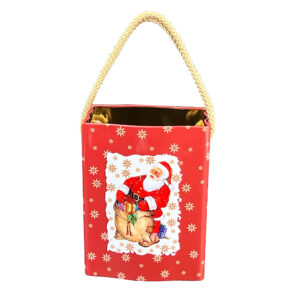 Tasche Santa Claus - wunderschöne Dose, oben offen mit Henkeln und Motiv Weihnachtsmann