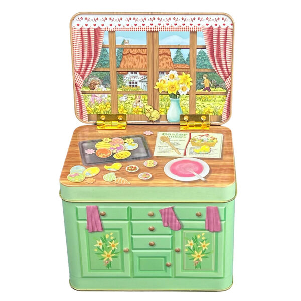 Sideboard Ostern - die aufklappbare Rückwand gibt der Dose eine sehr dekorative und zusätzliche Dimension – Bild 3